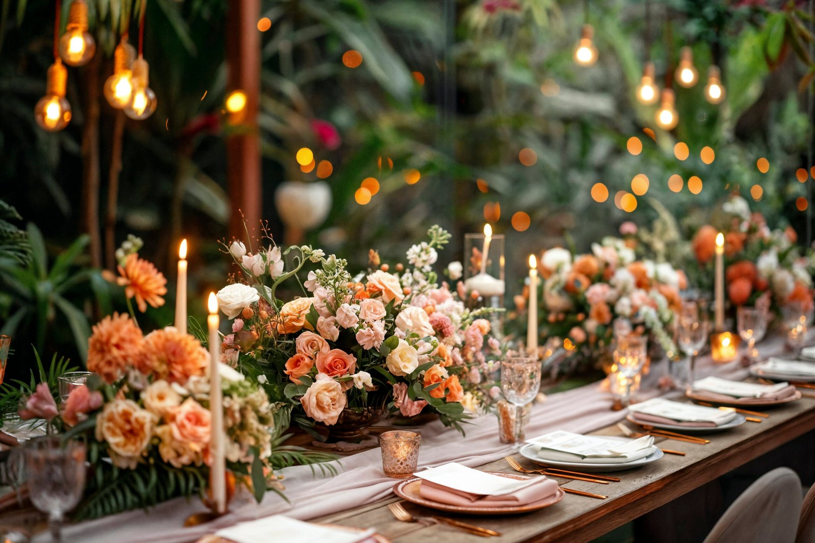 Decoração floral elegante para uma celebração intimista
